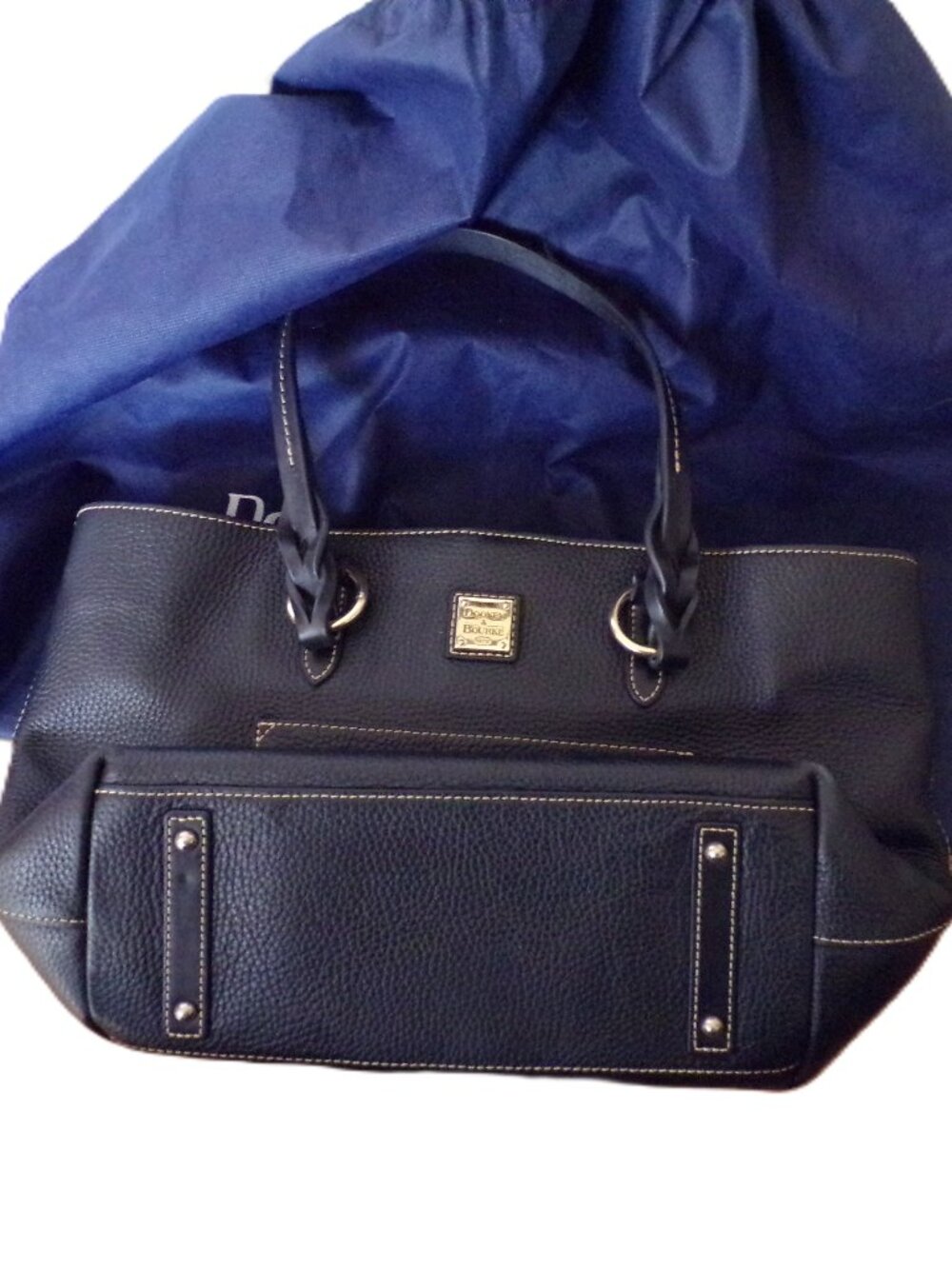 Dooney & Bourke Chiara Black Pebbled Leather Tote Bag w/ Dust Bag
